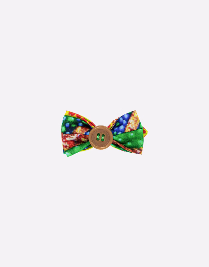 Mini Papillon Asola in Seta "Drago" Giallo con Pois Rossi - immagine 2