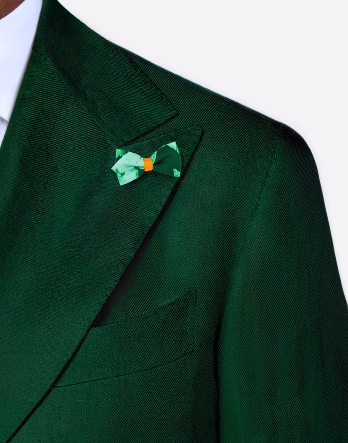 Mini Papillon Asola Verde Smeraldo in Seta Liberty - immagine 3