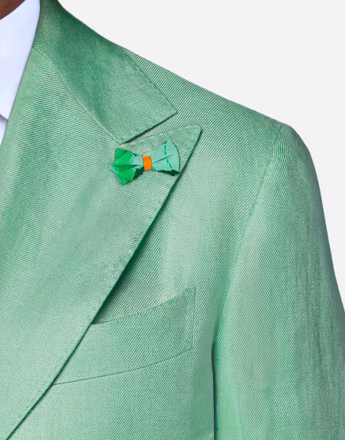 Mini Papillon Asola Verde Smeraldo in Seta motivo Liberty - immagine 3