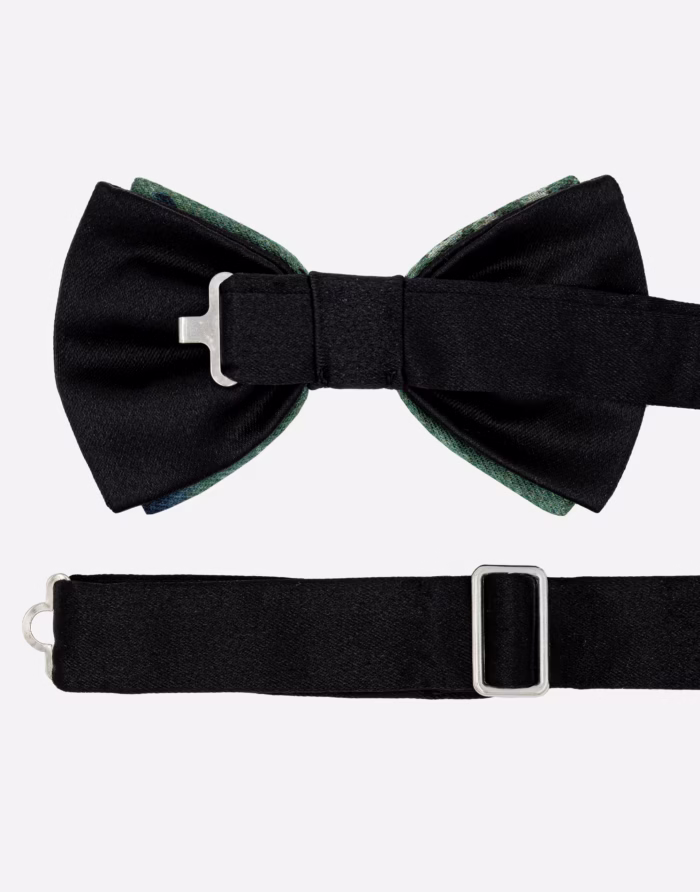 Green and Black Handmade Design Bow Tie - Image 3