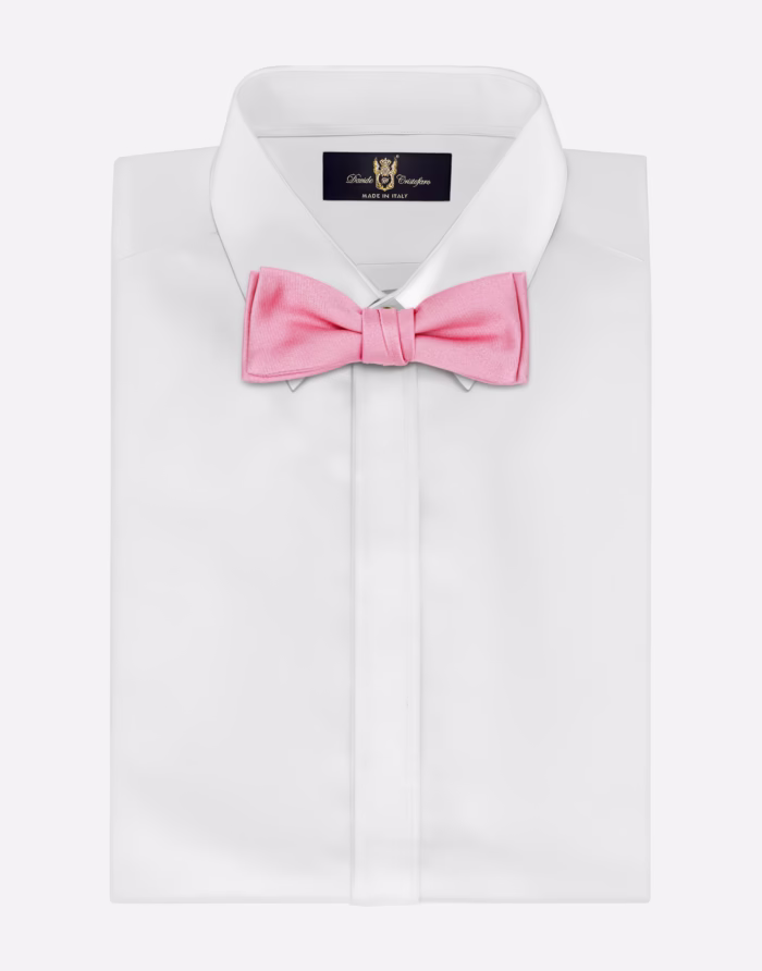 Papillon Batwing Annodato in Raso Rosa - immagine 2